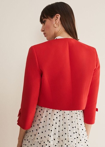 Phase Eight Zoele Bow Detail Jackets Red Australia | RN9058617